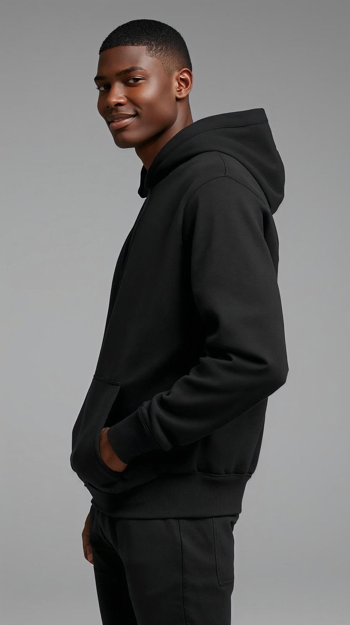 Soft Supima Cotton Black Hoodie Regular Fit | ATTRUE - ATTRUEHoodie