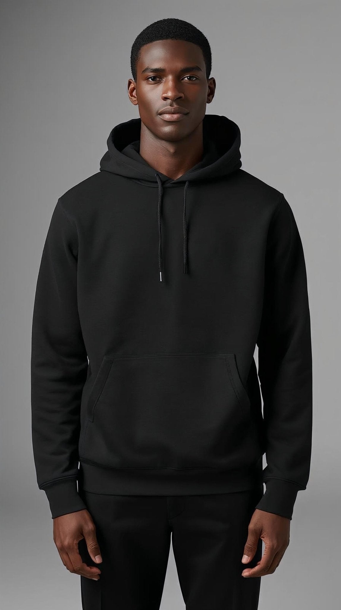 Soft Supima Cotton Black Hoodie Regular Fit | ATTRUE - ATTRUEHoodie