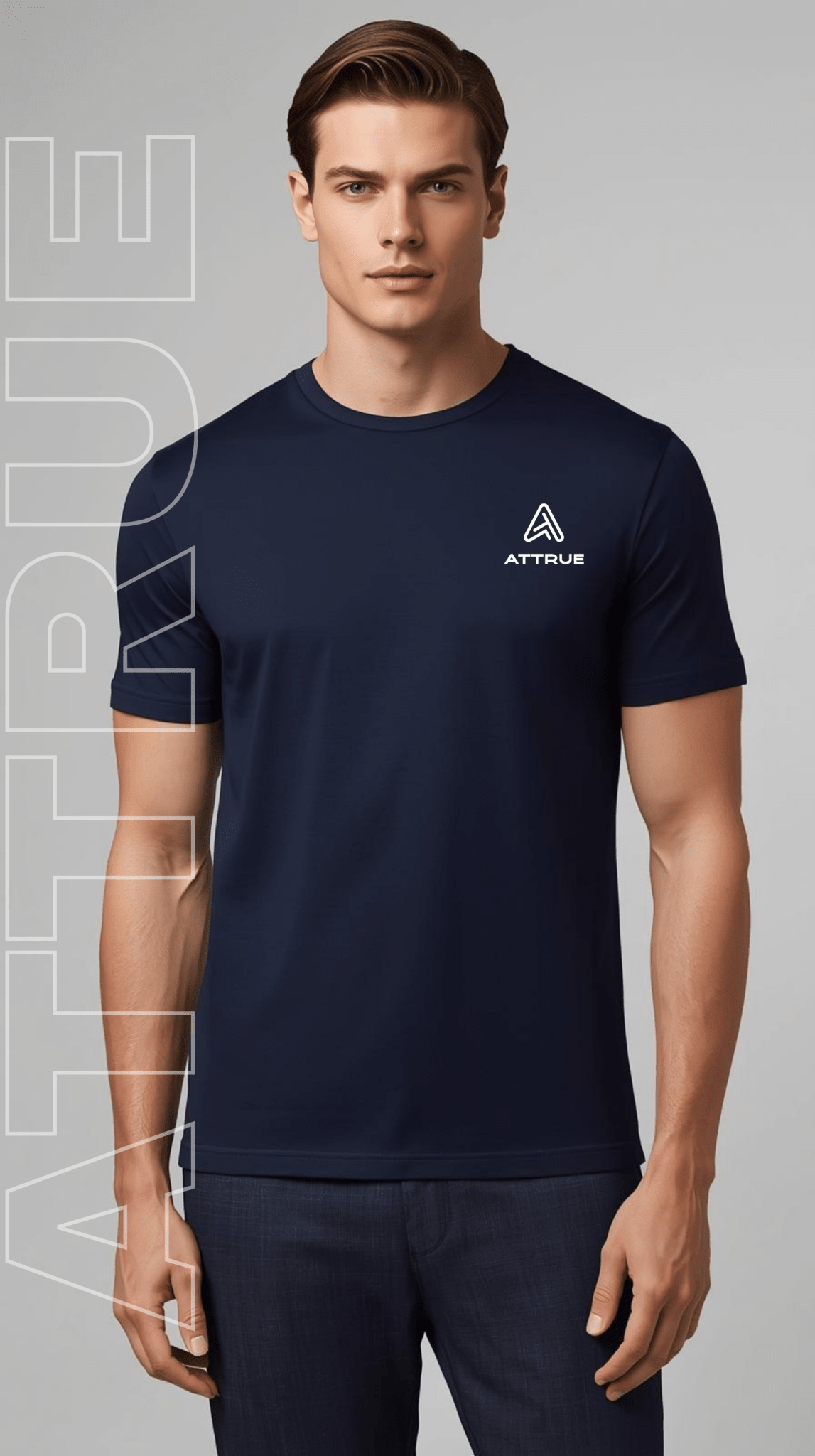 Soft Supima Cotton Crew Neck T-Shirt Regular Fit | ATTRUE - ATTRUET-Shirt