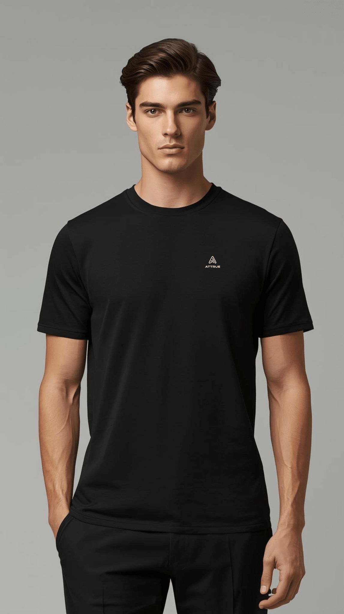 Supima Cotton Black T-Shirt for Men - ATTRUET-Shirt